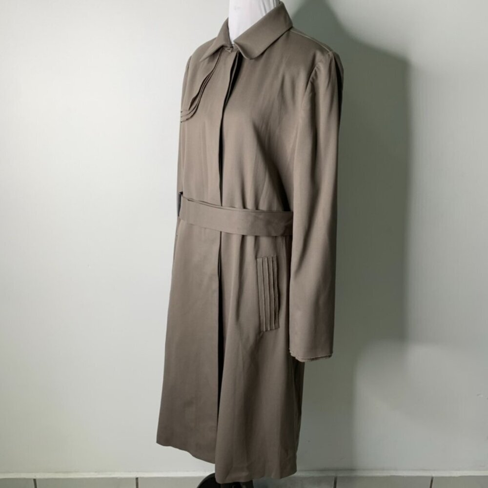 Lavia Piazza Sempione Women's Brown Virgin Wool Trench Coat Size 48 IT/ 12 US - Picture 3 of 14